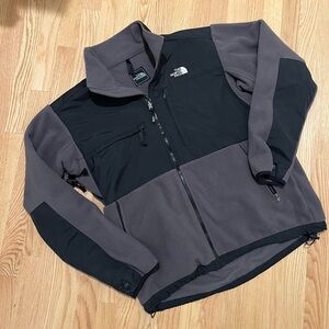 The North Face Men Vintage Fleece Zip Jacket VTG Y2K Size Large L/G Black Gray